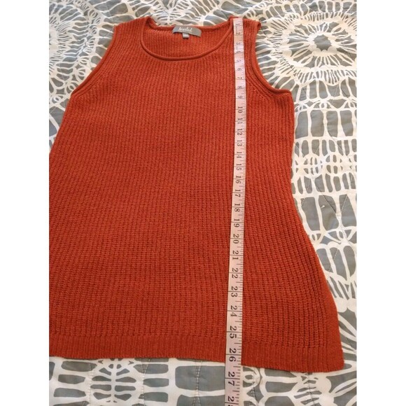 Marled Reunited Clothing Women's Knit Tank Top Size L Ribbed Red Orange - Picture 5 of 11